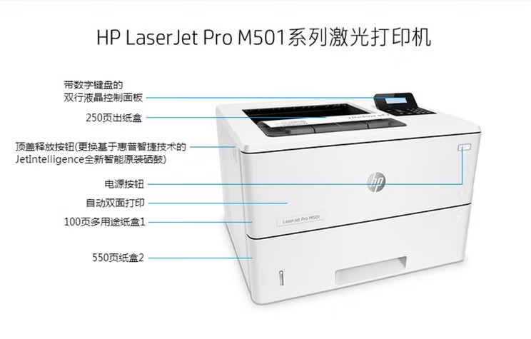 惠普 HP M506dn 黑白激光打印機 自動雙面打印機 高速打印機 高清辦公商用打印機 惠普 HP M506dn 黑白激光打印機 自動雙面打印機 高速打印機 高清辦公商用打印機